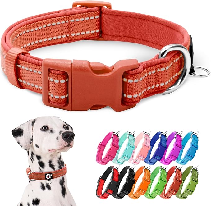 azuza Reflective Dog Collar, Soft Neoprene Padded Pet Collar by azuza