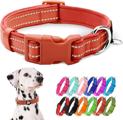 azuza Reflective Dog Collar, Soft Neoprene Padded Pet Collar by azuza