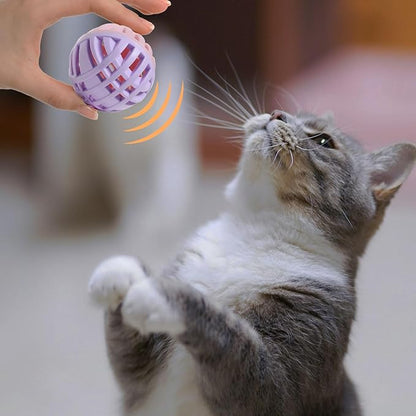 Rubber Cat Toy Balls with Inside Bell, Soft TPR Interactive Cat Ball Toys - Image 6