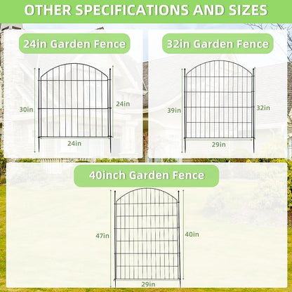 Decorative Garden Fence 24in x20ft, 10 Pack No Dig Fence Animal Barrier - Image 9
