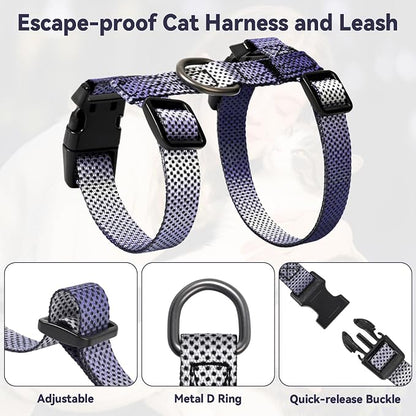 Cat Harness and Leash Set, 3-in-1 Escape Proof Adjustable, Comfortable Soft - Image 3