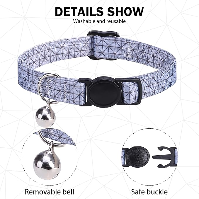 Breakaway Cat Collar with Bell & Cute Pendant, 2 Pack Kitten Collars with - Image 3