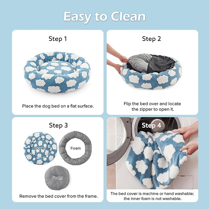 JOEJOY Donut Small Dog Bed, Round Cat Beds - Image 5