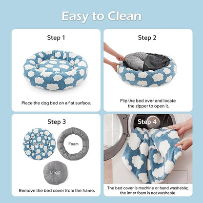 JOEJOY Donut Small Dog Bed, Round Cat Beds - Image 5
