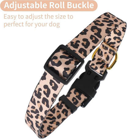 QQPETS Adjustable Soft Dog Collar: Print Flower Pink Multicolor Cute Patterns - Image 4