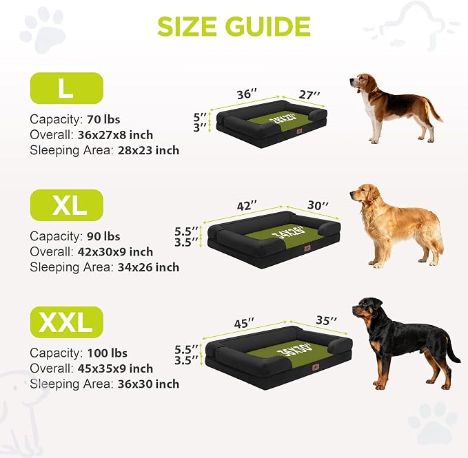 Orthopedic Dog Beds for Large Medium Dogs, Big Waterproof Memory Foam Pet Couch - Image 4