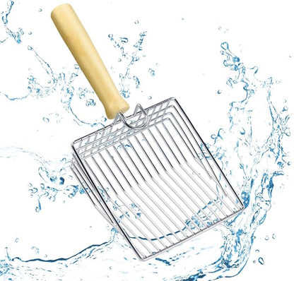 Cat Litter Scoop, Metal Mesh Kitty Litter Scoop, Deep Shovel, Long Handle - Image 8
