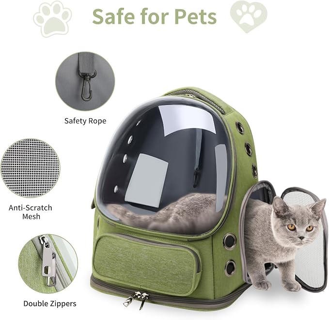 Cat Backpack Carrier for Cats and Small Dogs, Breathable Cat Bubble Backpack - Image 4