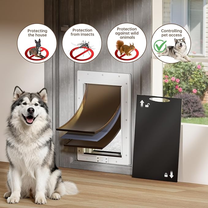 XL Dog Door for Door, Never Rust Plastic Extra Large Doggy Door for Interior - Image 3