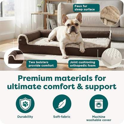 Furhaven Orthopedic Dog Bed for Medium/Small Dogs w/ Removable Bolsters & - Image 5