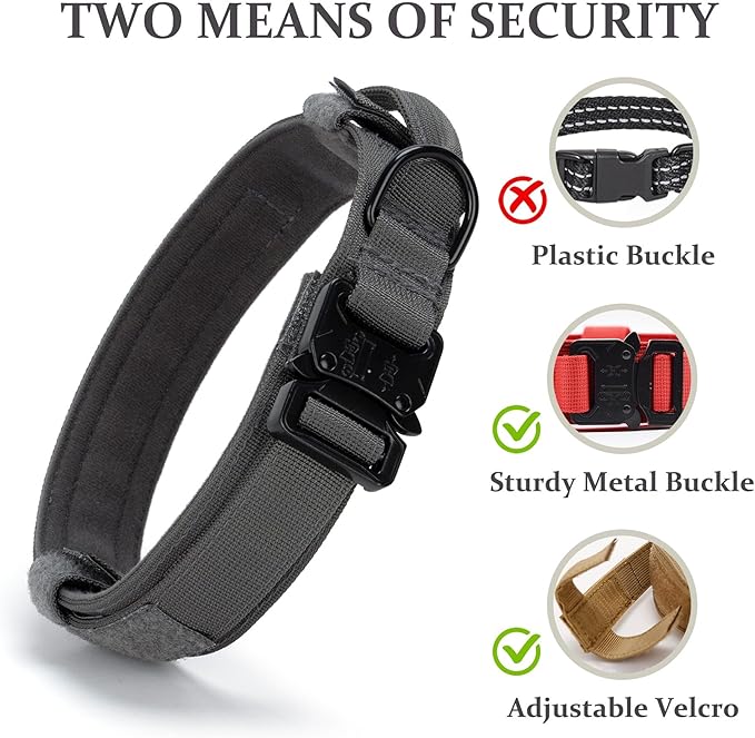 Tactical Dog Collar, Adjustable Military Training Nylon Dog Collar - Image 4