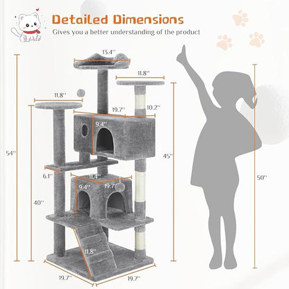 54 Inches Cat Tree Tower Condo Furniture, Cat Tower - Image 3