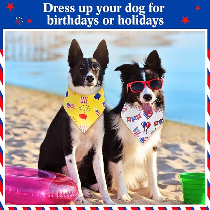 Aliceset 180 Pcs 4th of July Dog Bandanas Bulk Patriotic Dog Bandanas - Image 6
