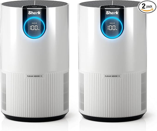 Shark Air Purifiers For Home Pets, 2 Pack, Pet Hair, HEPA Air Filter, 500 Sq Ft by Amazon+Renewed