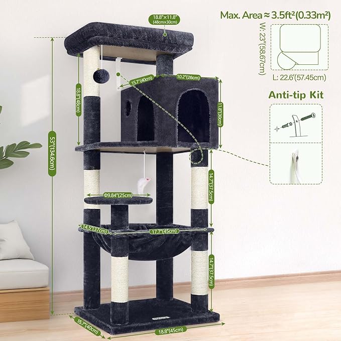 Globlazer Cat Tree Tower with Scratching Post - Image 6
