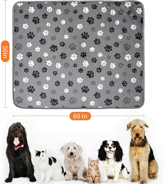 Waterproof Dog Blankets Pet Blanket 50"x60", Soft Fluffy Sofa Car Bed Protector - Image 2