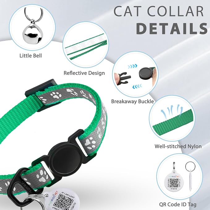 Cat Collar Breakaway with QR Code Name Tag, Reflective Kitten Collars with Bell - Image 7