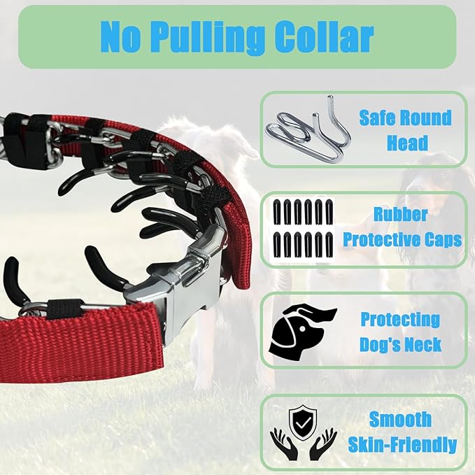 Prong Training Collar for Dogs, Rotating Ring Welding, Adjustable Dog Training - Image 3