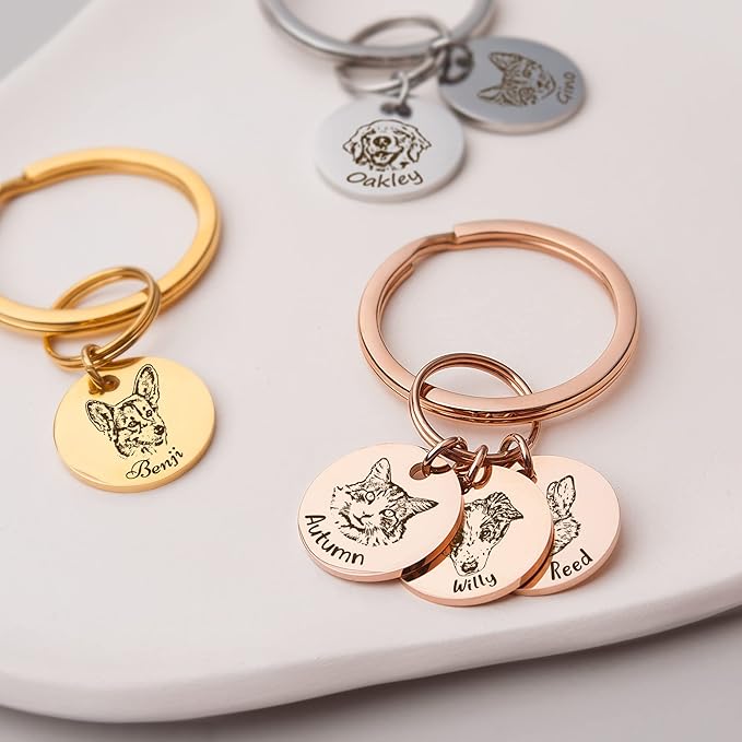 Anavia Personalized Pet Portrait Keychain, Customized Pet Photo Handmade - Image 4