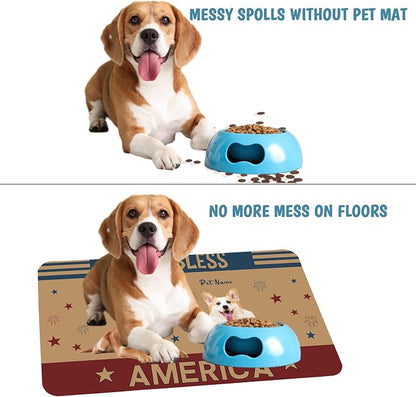 Personalized Dog Cat Mat with Name Photo Custom Placemat Feeding Mats - Image 6