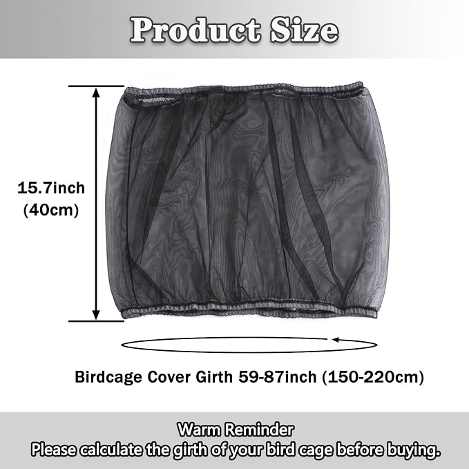 Bird Cage Seed Catcher, Bird Cage Net Cover Adjustable Bird Cage Netting Seed - Image 2