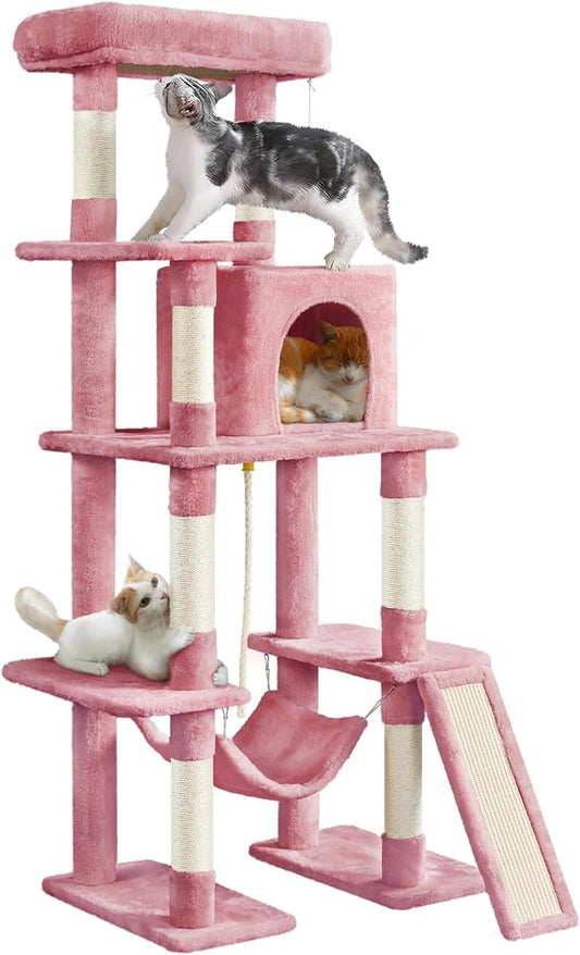 Yaheetech Cat Tree Cat Tower, 63in Multi-Level Kitten Tree w/Sisal-Covered by Yaheetech