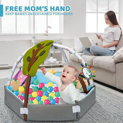 Baby Gym Play Mat, 8-in-1 Tummy Time Mat & Ball Pit - Image 5