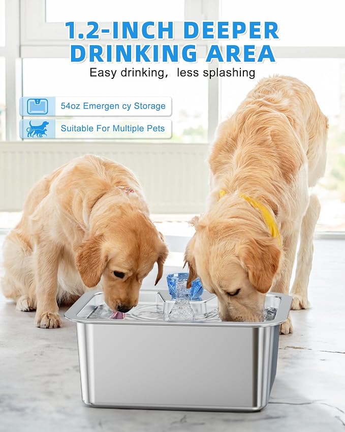 Lesotc Dog Water Fountain for Large Dogs, 11L/3Galon Stainless Steel Large Pet - Image 7