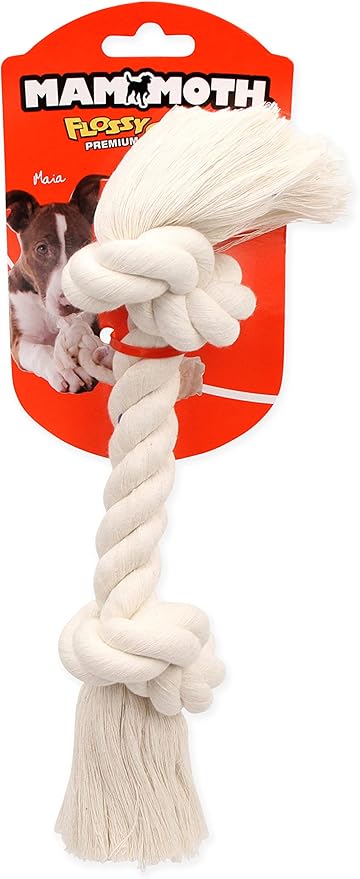 Mammoth Pet Products Dog Flossy Chews 100-Percent Cotton White Rope Bone - Image 2