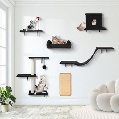 Cat Wall Shelves, 6 in 1 Cat Wall Furniture Set by %E2%80%8B%E2%80%8BPawCozy%E2%80%8B%E2%80%8B