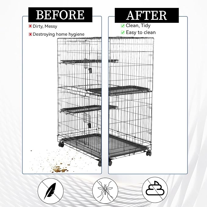 2PCS Bird Cage Cover, Bird Cage Seed Catcher, Birdcage Cover Skirt, Airy Nylon - Image 4