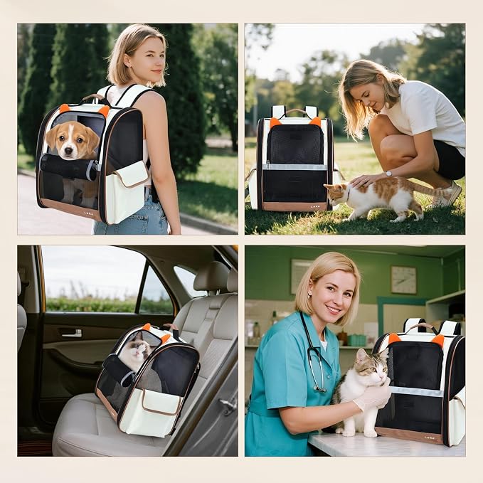Lekereise Ventilated Dog Backpack Carriers, Cat Carrier Backpacks - Image 7