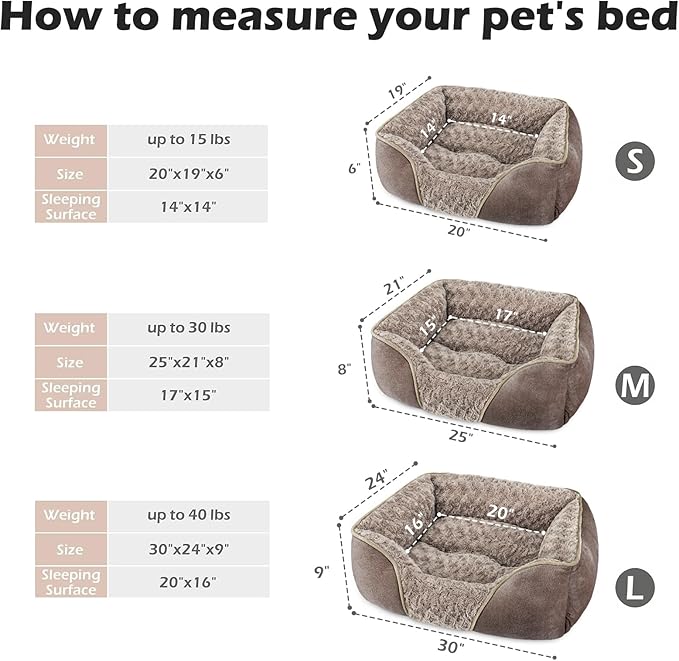 INVENHO Small Dog Bed Rectangle Washable Orthopedic Soft Calming Sleeping - Image 3
