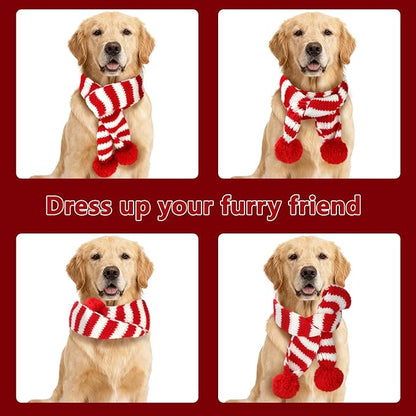 BWOGUE 2-Piece Knitted Dog Christmas Scarf & Bandana - Image 4