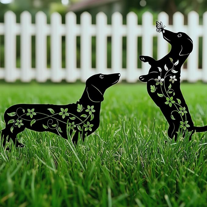 Dog Garden Decor for Outside, Dachshund Gifts for Dog Lovers, Rust Proof Metal - Image 3