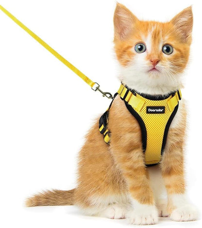 Dooradar Cat Harness and Leash Set, Escape Proof Safe Adjustable Kitten Vest by Dooradar