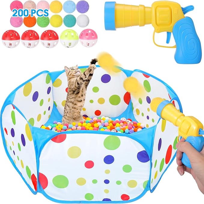 Mity rain Cat Ball Pit with Balls Included, Interactive Cat Toy by Mityrain