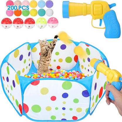Mity rain Cat Ball Pit with Balls Included, Interactive Cat Toy by Mityrain