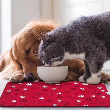 Dog Food Mat, Absorbent Water Bowl Mats Cat Pet Feeding Placemats Red 16 * 24 - Image 7