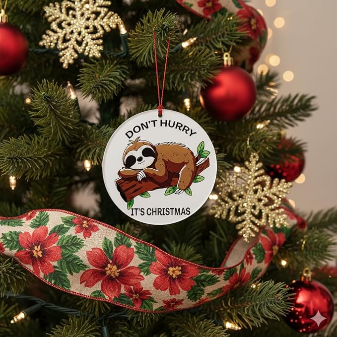 Sloth Ornament, Sloth Gifts for Women, Christmas Ornament 2025 Funny Lazy - Image 6