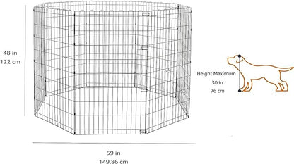 Amazon Basics Foldable Octagonal Metal Exercise Dog Playpen, Indoor/Outdoor - Image 2