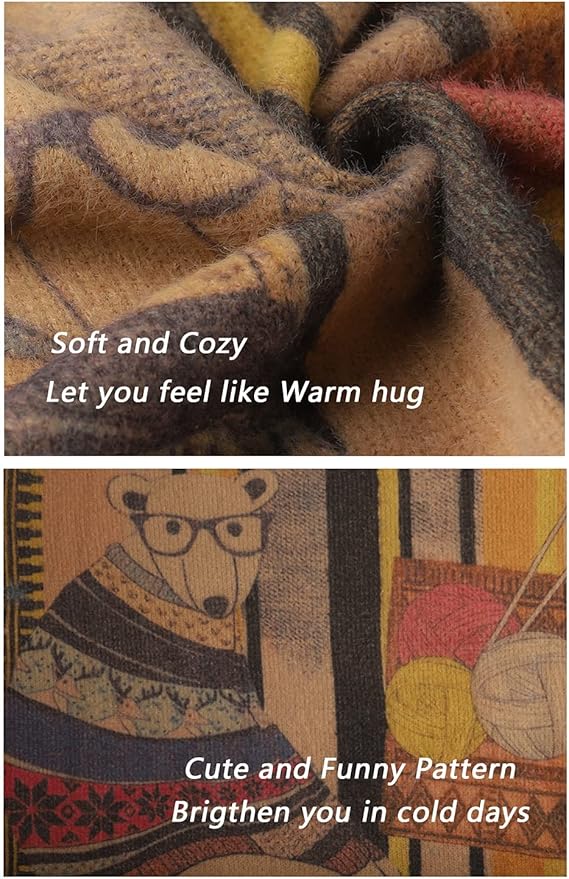 YESNO Women Christmas Sweater Graphic Printed Oversized Pullover Sweaters - Image 4