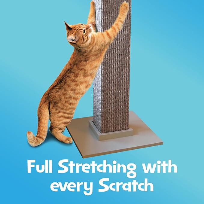 SmartCat Ultimate Scratching Post – Gray, Large 32 Inch Tower - Image 4