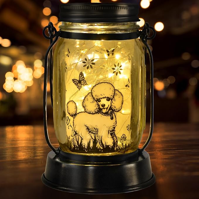 kyoryuger Poodle Gifts for Women/Men, Poodle Solar Lanterns Dog Mom Birthday by kyoryuger