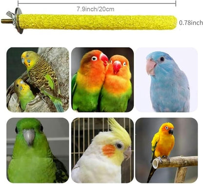 Hamiledyi 4 PCS Parrot Perch Stand Toy 7.9x0.8inch Bird Cage Perch Natural Paw - Image 2
