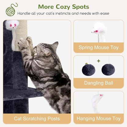 Globlazer Cat Tree Tower for Indoor Cats, 50-inch Adult Cat Tree House for - Image 5