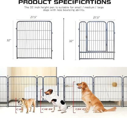 Dog Playpen, 32/40/45 Inch Height in Heavy Duty, Folding Indoor Outdoor - Image 3