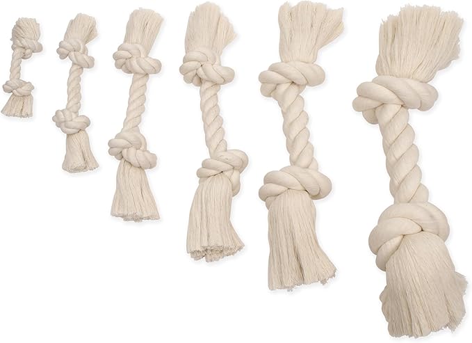 Mammoth Pet Products Dog Flossy Chews 100-Percent Cotton White Rope Bone - Image 5
