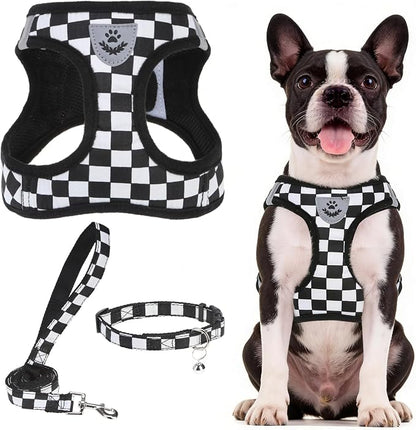 PUPTECK Adjustable Dog Harness Collar and Leash Set Step in No Pull Pet Harness by PUPTECK