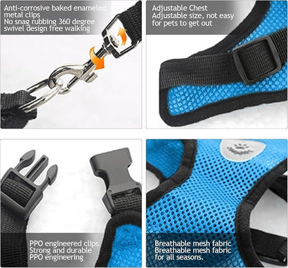 shudyear Summer cat Chest Harness and Leash, Anti-Escape Adjustable Soft mesh - Image 4